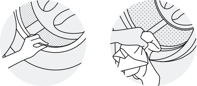 cleaning the door and door seal