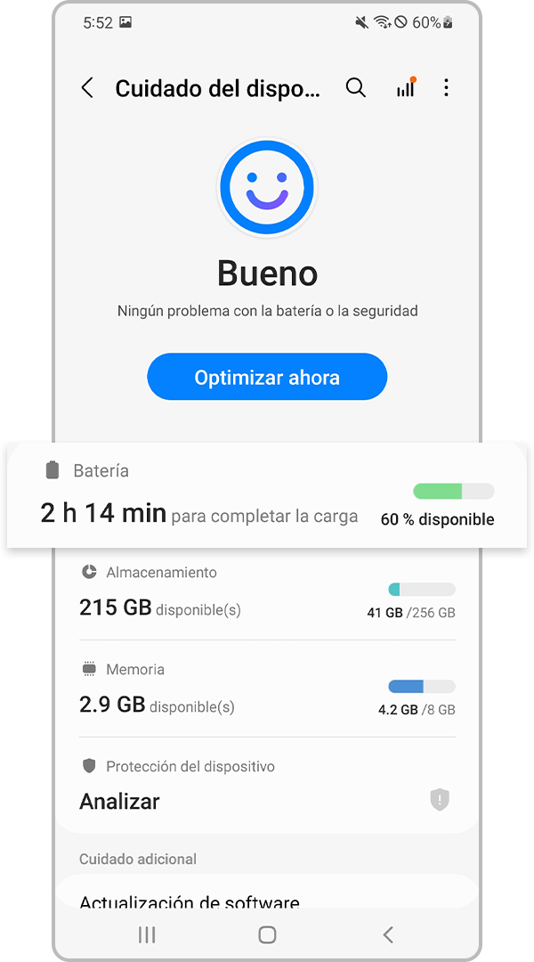 Configuración de la batería
