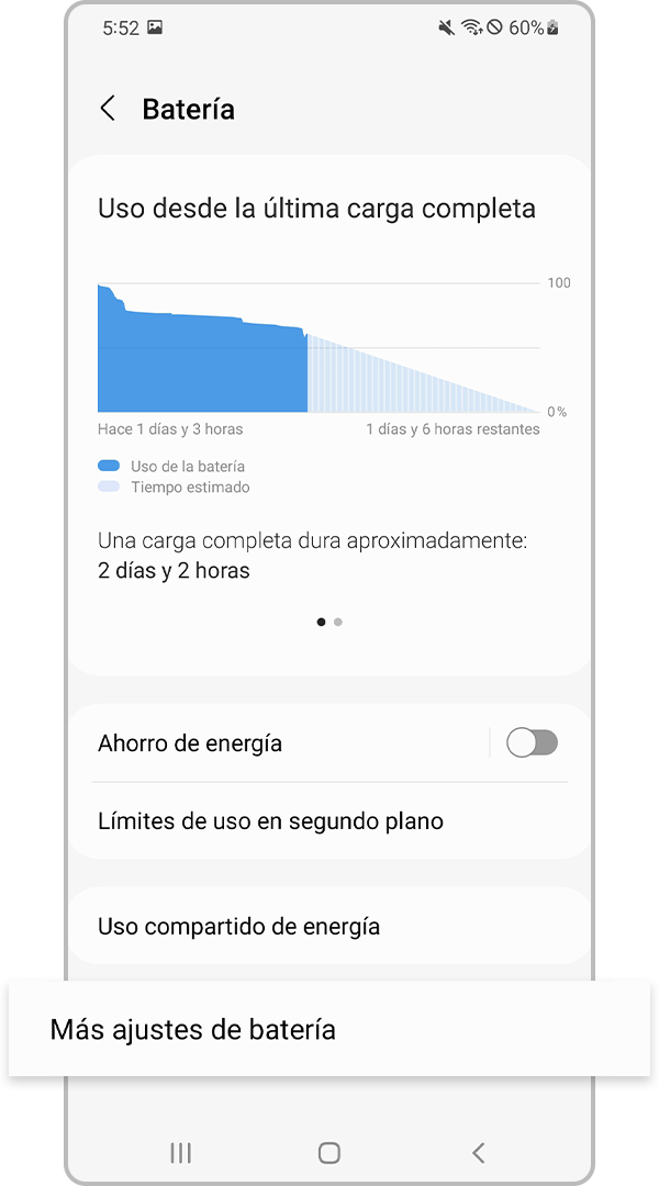 Más configuraciones de batería