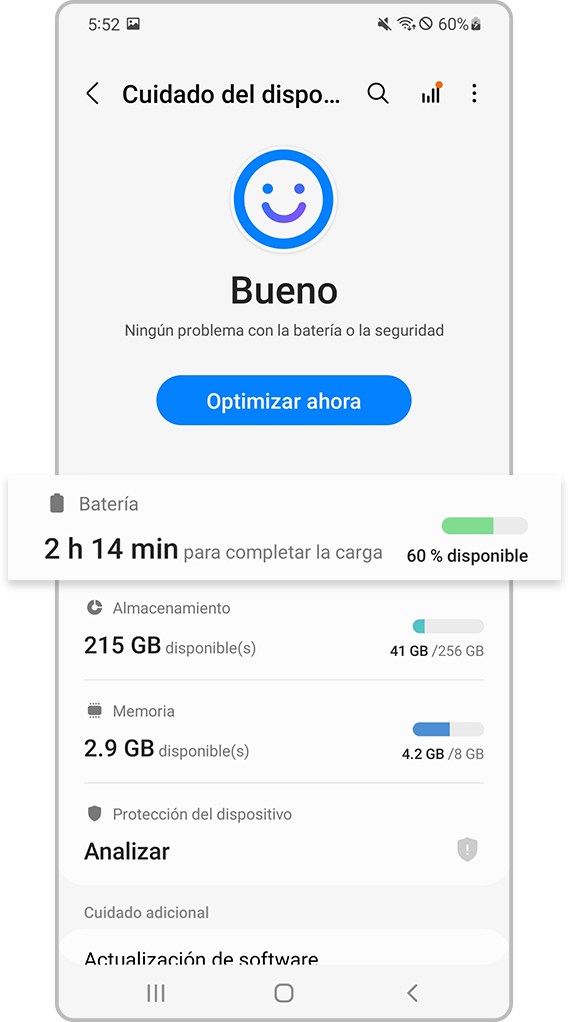 Configuración de la batería
