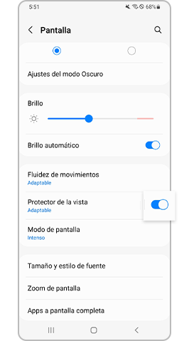 Deshabilite la configuración del escudo Eye Comfort