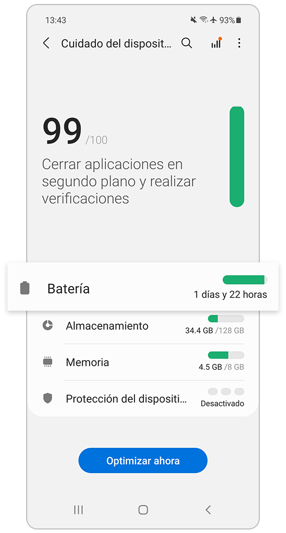 Cuidado del dispositivo Batería