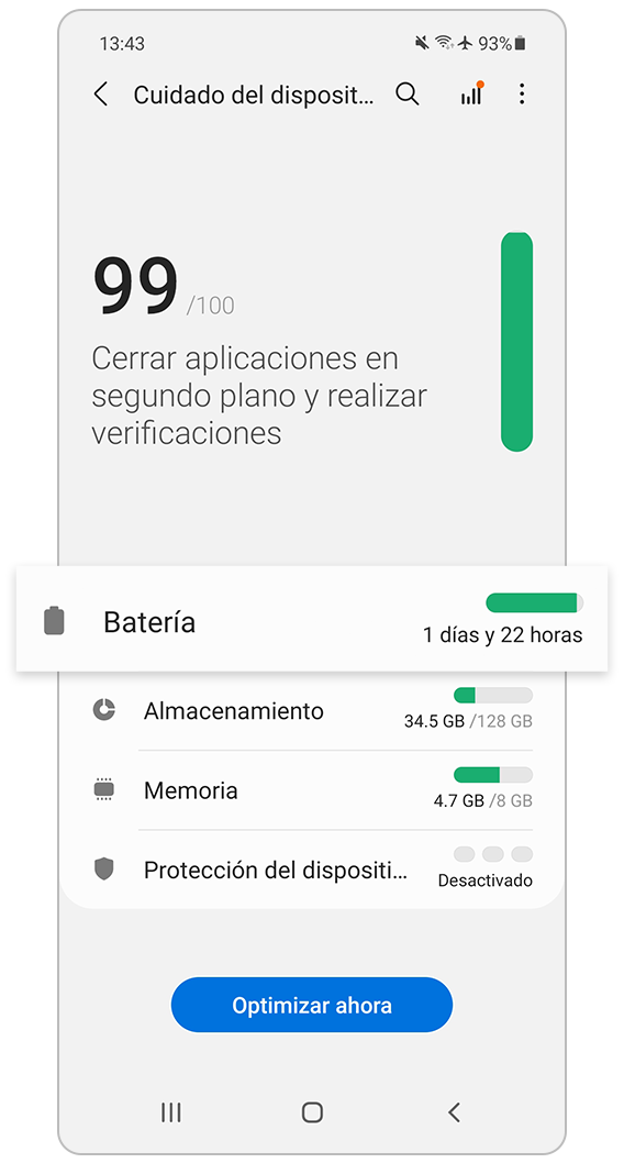 Cuidado del dispositivo Batería