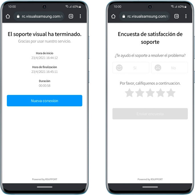 Finalizar soporte visual