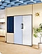 See the Samsung BESPOKE refrigerator review. Begin your BESPOKE experience by designing a set of fridges that’s uniquely you. A BESPOKE Glam Navy-Satin Beige 2-door refrigerator is next to Satin Sky Blue, and a Clean White 1-door fridge