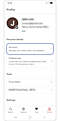 Account option in profile settings