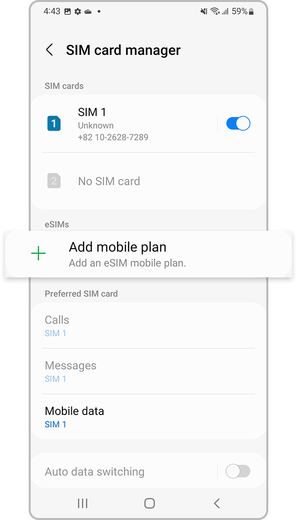 activate an eSIM step 3