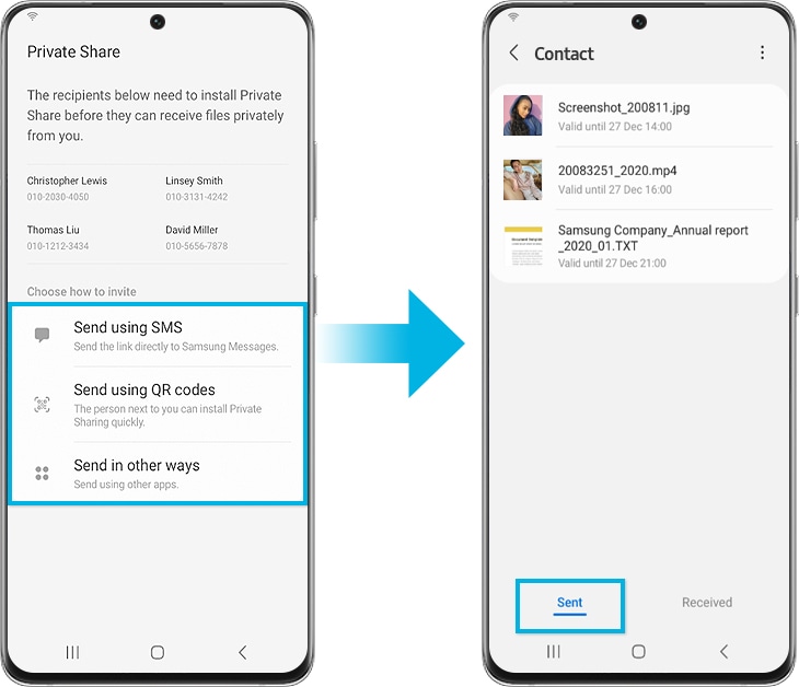 private share send step 3 and 4