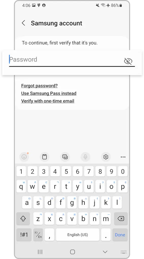 Enter password for verification