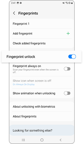 enable Fingerprint unlock