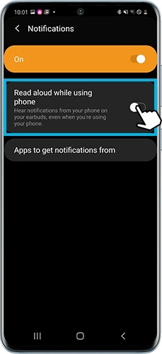 Set the earbuds to receive notifications