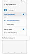 From Messages, tap Notification categories