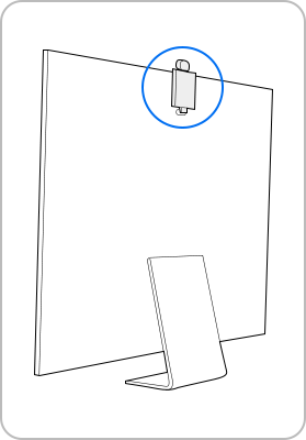 Attach camera to indent on the back of monitor