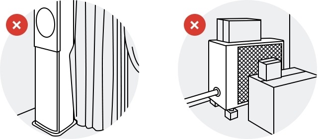 check the obstacles around the air conditioner