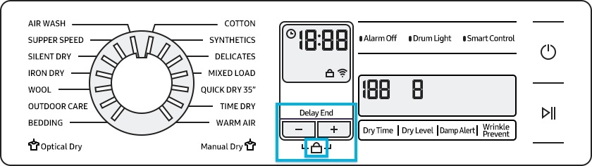 check the child lock on the control panel