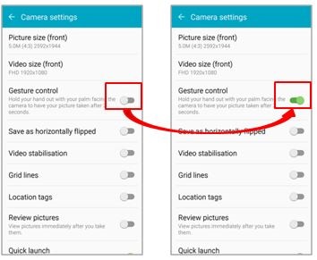 Galaxy Note5: How to take images by Selfie mode using the front camera?
