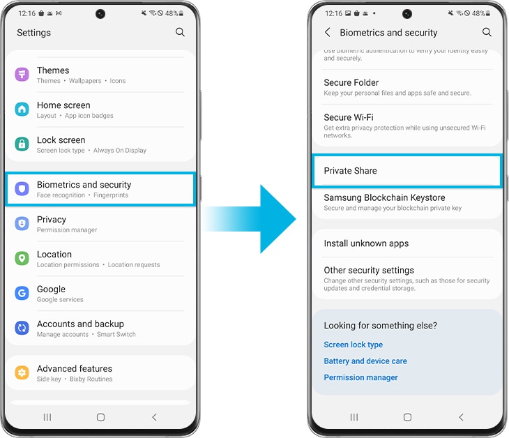 private share send alternative step 1 and 2