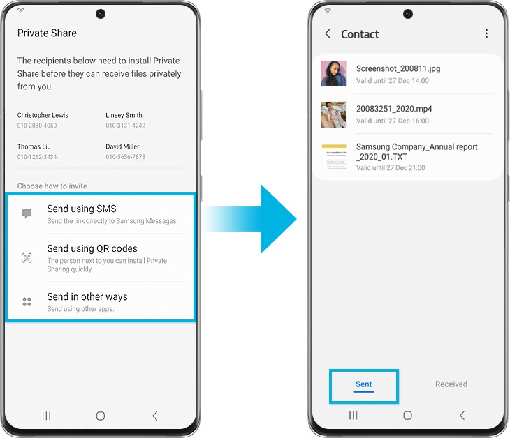 private share send step 3 and 4