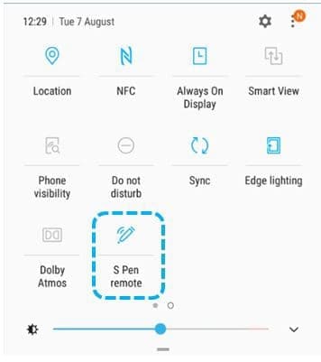 s-pen remote in quick panel