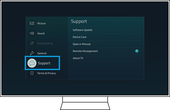 tv support menu