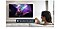 A woman sitting on a white couch in a brightly lit living room watching a concert video on a wall mounted Smart TV. The woman activates the voice assistant by saying "Turn down the volume" into the Smart TV remote she's holding.