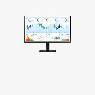 Monitor QHD wyświetlający wykresy na dashboardzie.