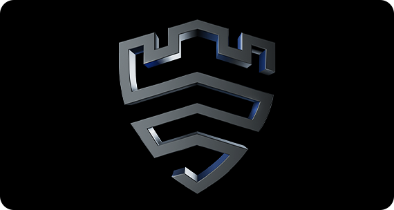 Symbol zaawansowanej ochrony danych Samsung Knox Vault na czarnym tle