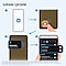 Ekran smartfonu z logo aplikacji SmartThings i instrukcją, jak sterować kostkarką do lodu. Łatwe sterowanie kostkarką lodu w lodówce Samsung za pomocą aplikacji SmartThings – wybór lodu w kostkach lub kawałkach i kontrola temperatury zamrażarki.