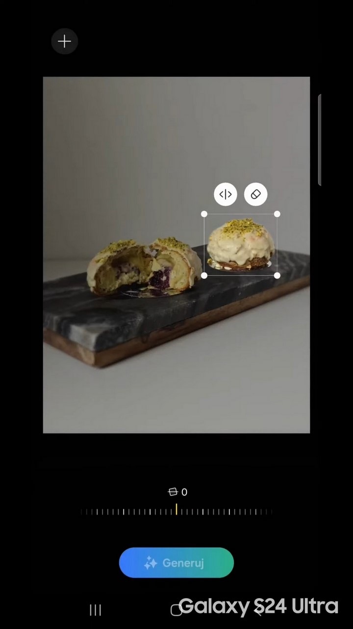 Smacznie wyglądające ciastko w centrum kadru.