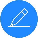 Ikona: Ołówek piszący na kartce, symbolizujący Krok 2: Zamieszczenie opinii o zakupionym produkcie z wymaganymi hasztagami.