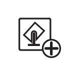 Ikona projektora The Freestyle i symbolu "+"