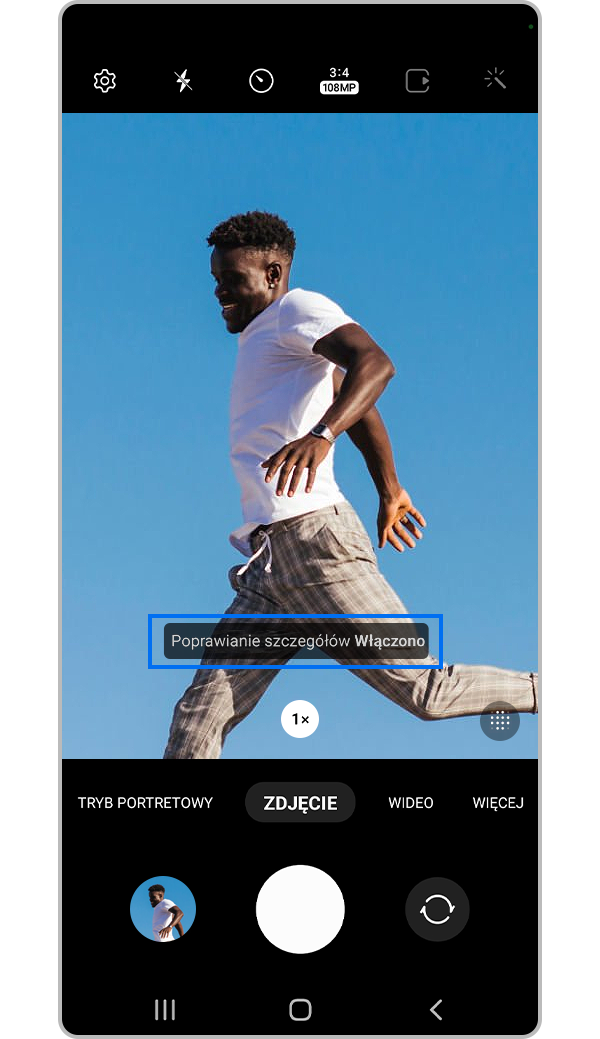 włączony tryb detail enhancer aparatu telefonu galaxy s22 ultra