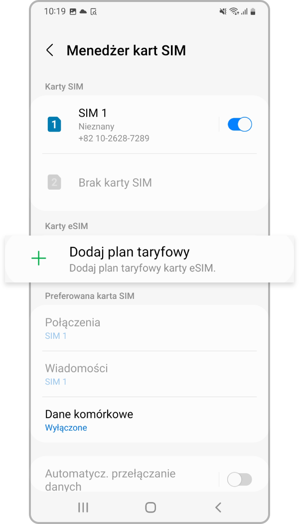 aktywacja karty eSIM, krok 3