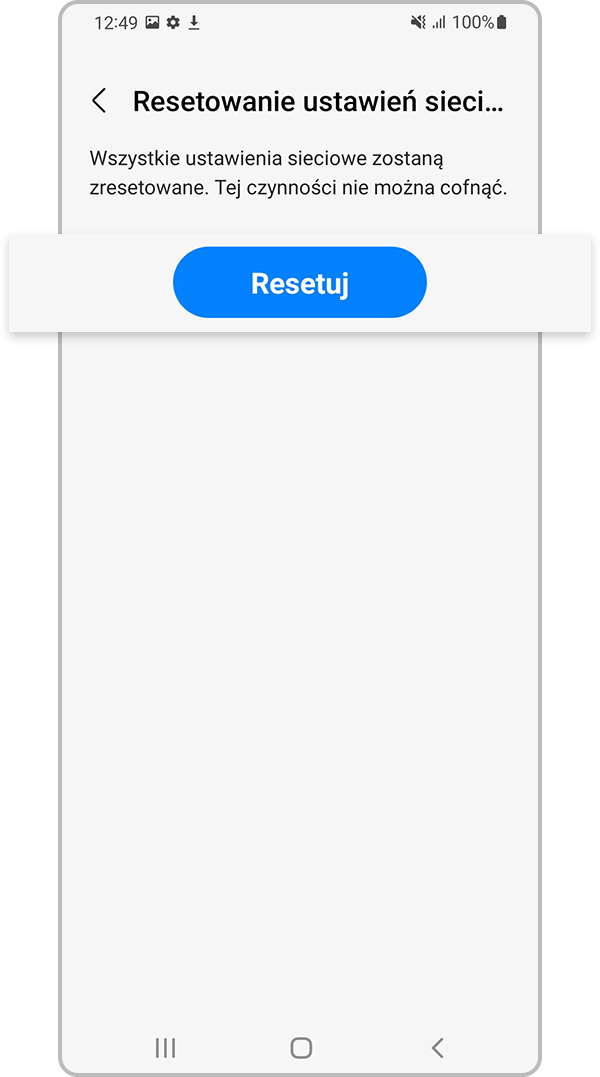 Dotknij przycisku Zeruj
