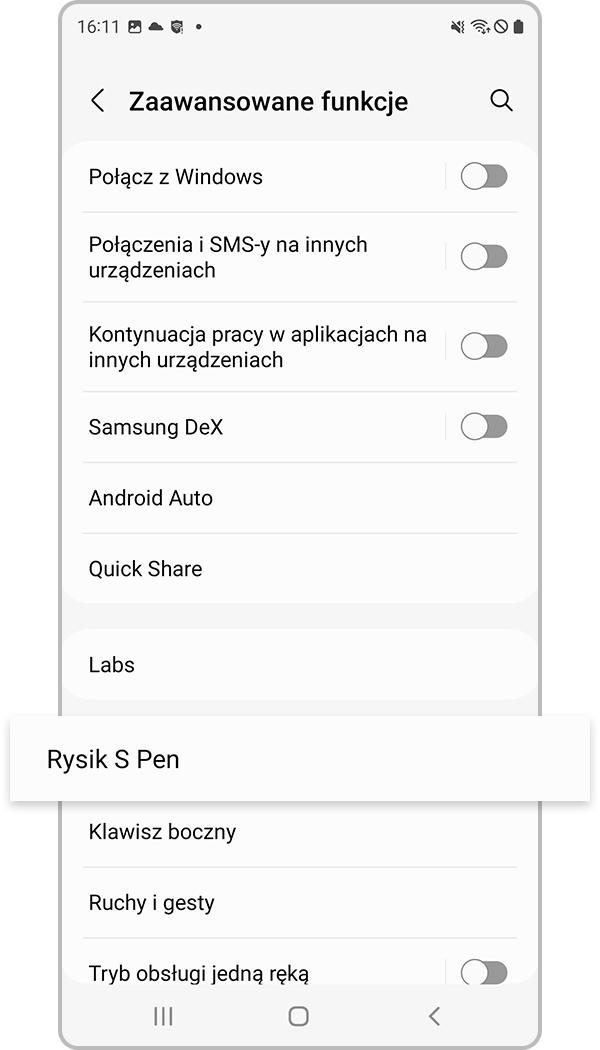 zmiana aplikacji s pen s22 krok 2