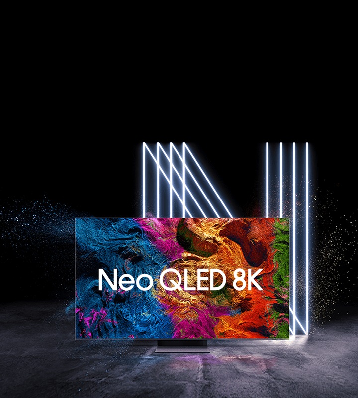 Telewizor Samsung QLED 2020 z technologią Quantum Dot pokazany jest z intensywnie świecącym księżycem na ekranie. Sprawdź niesamowitą jakość obrazu i głębię kolorów, jaką oferują niezrównane telewizory QLED 8K.