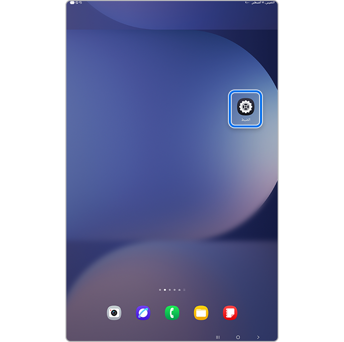 اختر الضبط على الشاشة الرئيسية