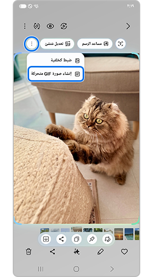 اضغط على إنشاء صورة GIF متحركة