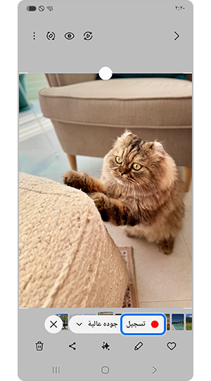 اضغط على تسجيل صورة GIF متحركة