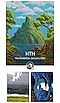 No ecrã do smartphone são apresentadas três ilustrações criadas por HTH. A acompanhar o trabalho artístico está o texto onde se lê HTH The Exhibition January 2023 (HTH A Exposição Janeiro de 2023).