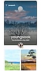 No ecrã do smartphone são apresentadas três ilustrações criadas por youngsook. A acompanhar o trabalho artístico está o texto que diz youngsook The Exhibition May 2023 (youngsook A Exposição de maio de 2023).