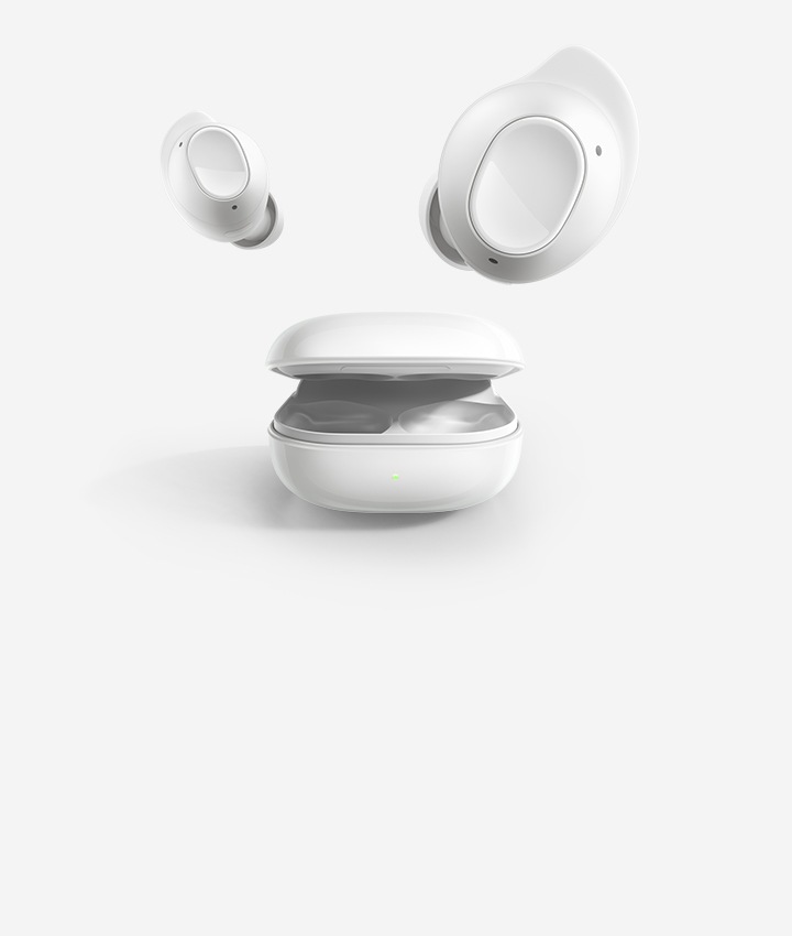 Parte traseira de dois auriculares Galaxy Buds Live Bronze, colocados lado a lado.