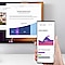 Uma mão a segurar um smartphone Galaxy com uma informação de análise de vendas apresentada no ecrã. Atrás do smartphone está um monitor Samsung ligado ao smartphone com o Samsung DeX, que mostra um diapositivo com um processo de análise de dados.