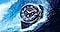 O Galaxy Watch Ultra 2025 azul  numa onda do mar