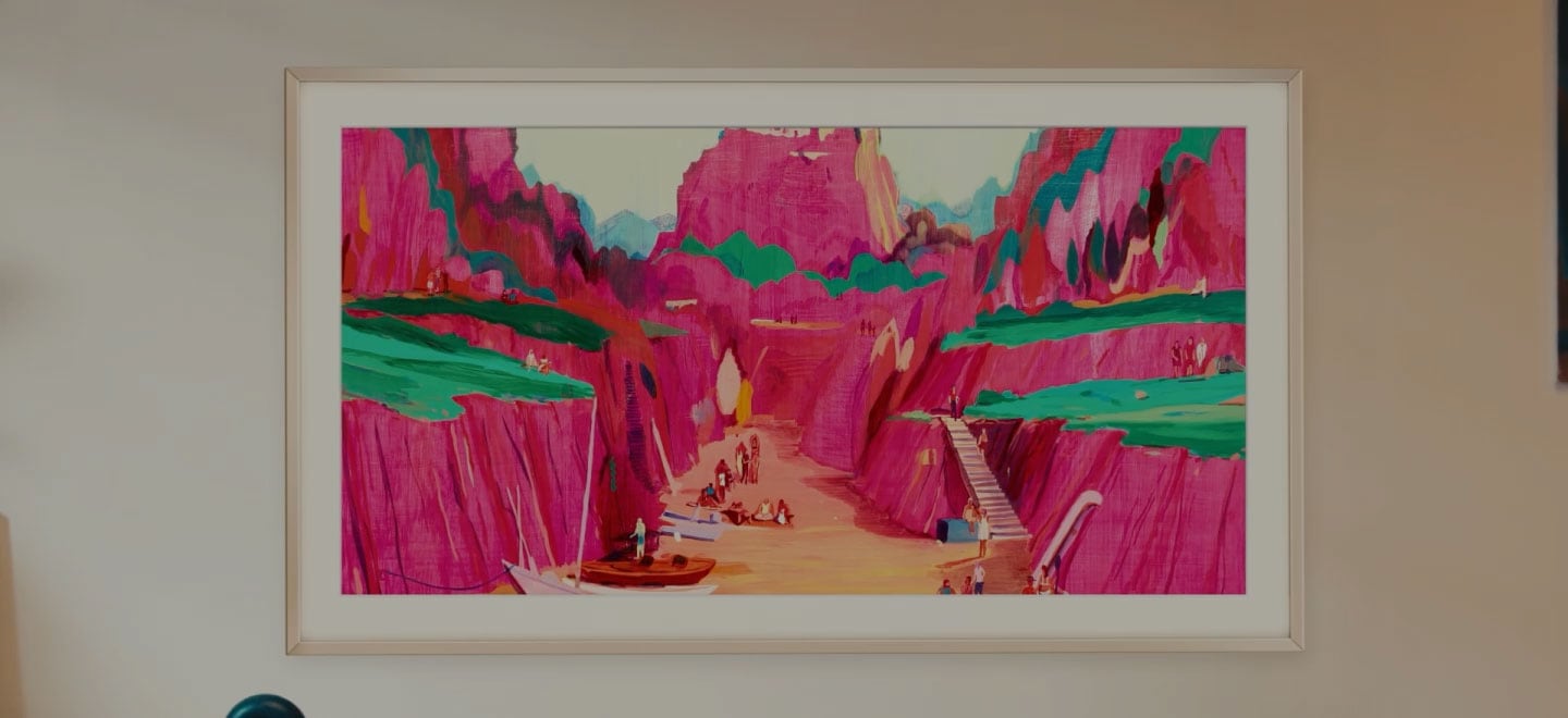 The Frame com uma obra de arte bonita no ecrã.