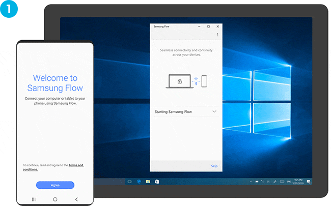 Cum se efectuează o asociere utilizând Samsung Flow