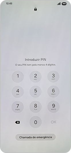 Ecrã de modo Perdido “Telefone bloqueado”.