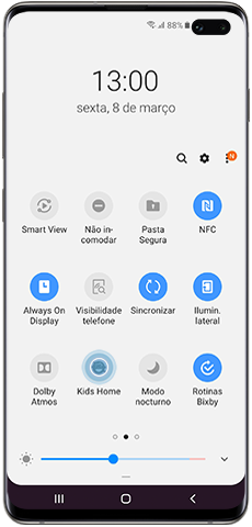 Toque no ícone do Kids Home no painel de notificações para iniciar a configuração