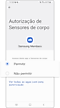 Selecione permitir ou não permitir para as permissões das aplicações