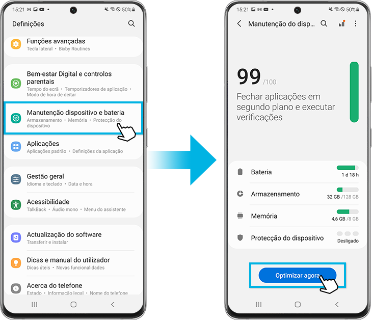 Bateria e manutenção do dispositivo